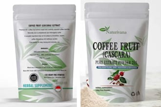 design food pouch packaging for snacks, coffee, tea, spices and premium products