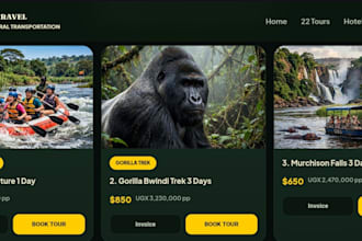design a modern tour and travel booking website with whatsapp chat
