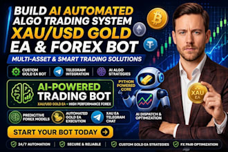 build ai automated algo trading system xausad gold ea python crypto forex bot
