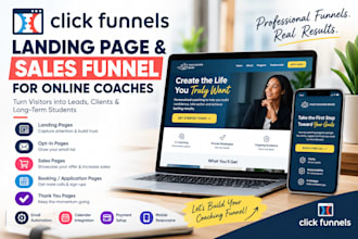 build a clickfunnels landing page and sales funnel for online coaches