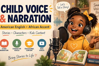 record american voiceover voice acting child voice over african accent narration