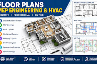 create professional floor plans, mep engineering drawings hvac layouts site plan