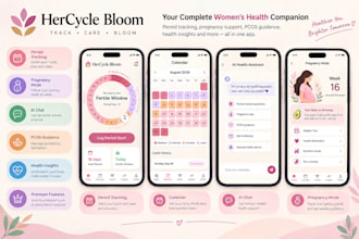 develop a flutter period tracker, pregnancy and women health app