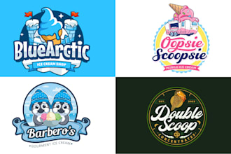 design a professional ice cream, bakery, pastry, candy and chocolate logo