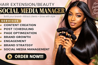 be your hair extension, beauty social media manager and content creator