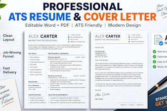 create a professional ats resume and cover letter