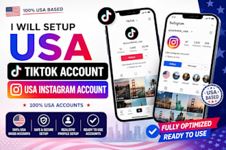 create USA tiktok account and USA instagram account warm up account