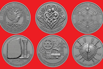 sculpt custom 3d coin model, challenge coin, bas relief and printable stl