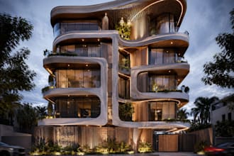 3d building exterior design and realistic rendering