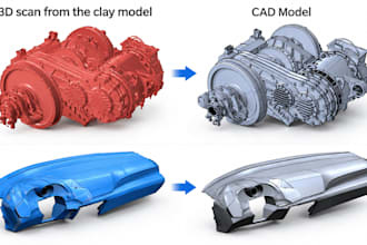 reverse engineer mechanical parts from stl, 3d scan or mesh to cad