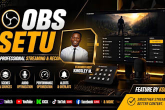 design custom animated twitch overlay, stream logo, obs, kick streamer package