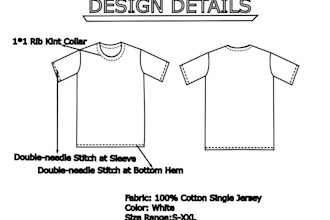 design clothing fashion tech pack and flat sketch
