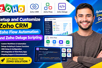 setup and customize zoho CRM zoho flow automation and zoho deluge scripting