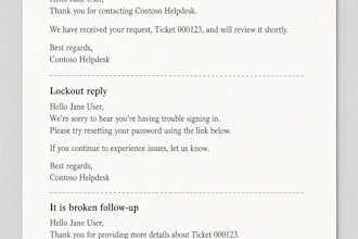 write helpdesk and exec support templates and sops