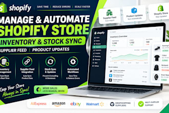 manage automate shopify store inventory stock sync supplier feed product updates