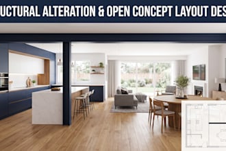 structural alteration  open concept layout design