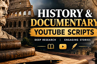 write immersive history and documentary youtube scripts with deep research