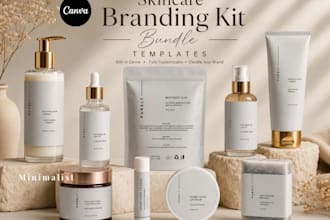design luxury cosmetic label skincare packaging, perfume logo and product boxes