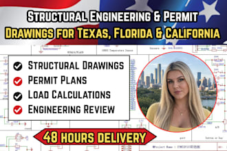 provide structural engineering and permit drawings for texas florida california