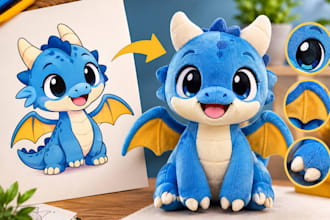 turn your character into a custom plush toy design