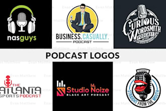 create a professional podcast cover and logo