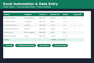 provide excel automation and virtual assistant support