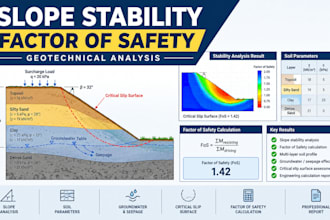 perform slope stability analysis and calculate factor of safety
