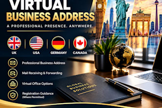 provide UK USA germany canada virtual business address