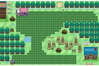 do top down pixel art map environment rpg game world and tileset