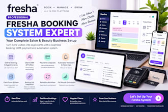 set up fresha booking, appointments, CRM, payments and salon automation