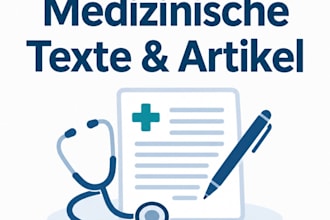 write professional medical and healthcare articles in german
