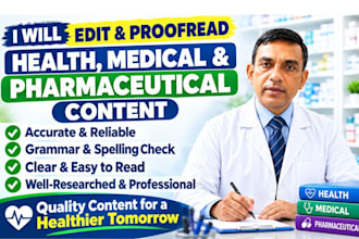 edit and proofread health medical and pharmaceutical content