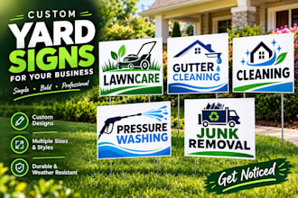 design lawn care, cleaning, junk removal, pressure washing and event yard sign