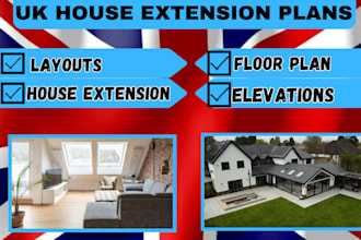 design UK house extension floor plans for planning applications and approval