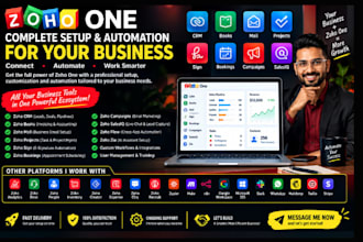 setup zoho one CRM books mail projects sign bookings campaigns salesiq
