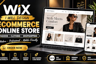 build wix online store for clothing fashion brand  dropshipping business website