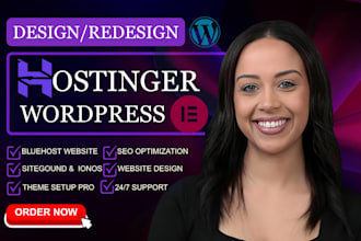 build wordpress website on hostinger godaddy bluehost siteground hostgator ionos