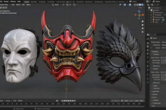 sculpt 3d mask 3d helmet cosplay mask cosplay armor 3d print and paint mask