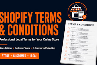 draft professional shopify terms and conditions for your online store