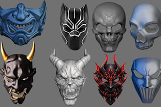 sculpt 3d halloween mask dj mask helmet props costume mask for print and paint