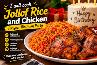 cook jollof rice and chicken for your birthday party