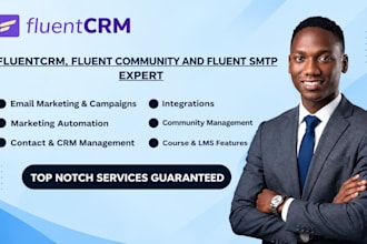 setup fluentcrm, SMTP, forms, email campaigns and community on wordpress