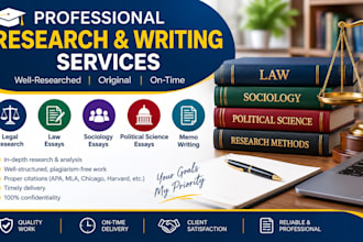 do legal research, law,essay, sociology and political science, memo