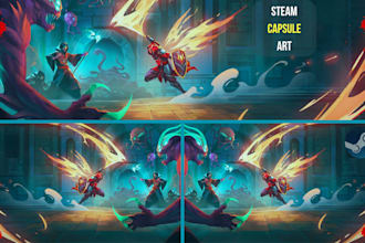 create professional steam capsule art, game key art and game banners