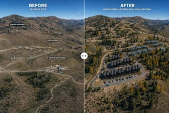 visualize 3d hillside residential development masterplan mountain housing render