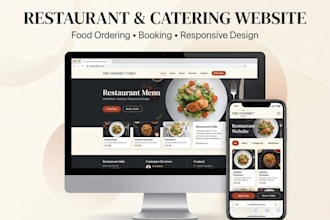 design catering website, restaurant website, food, bakery and cafe website