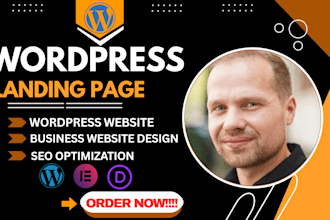 design wordpress landing page using elementor or divi page builder