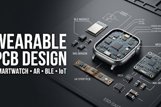 design custom wearable pcb for smartwatch, spo2, nrf52840, ar and iot devices