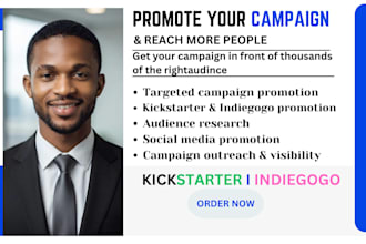 promote your kickstarter indiegogo crowdfunding campaign