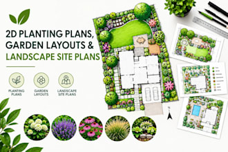 design 2d planting plans, garden layouts and landscape site plans